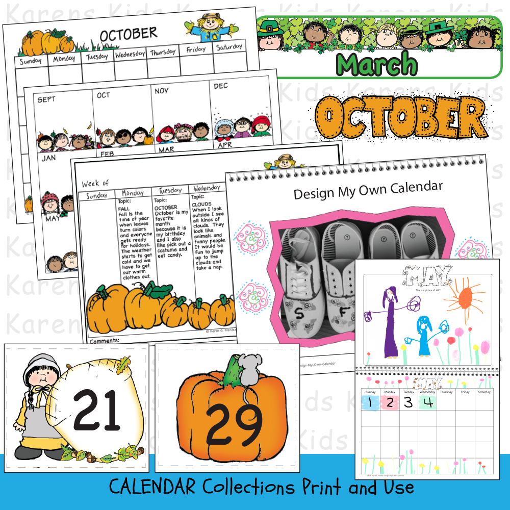 CALENDAR Number Cards Ready to Use PLUS Clipart (Karen's Kids Studio)