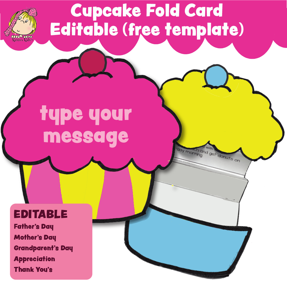 Mother's Day Fold Card Craft (Karen's Kids Free Template)