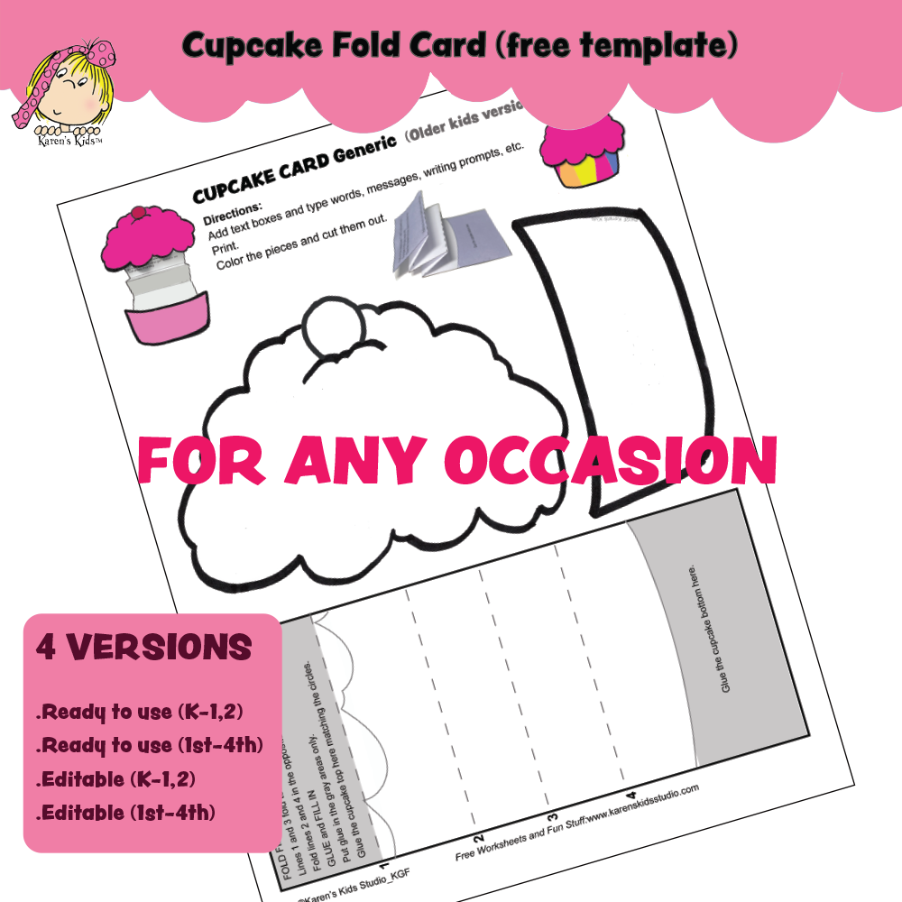 Mother's Day Fold Card Craft (Karen's Kids Free Template)