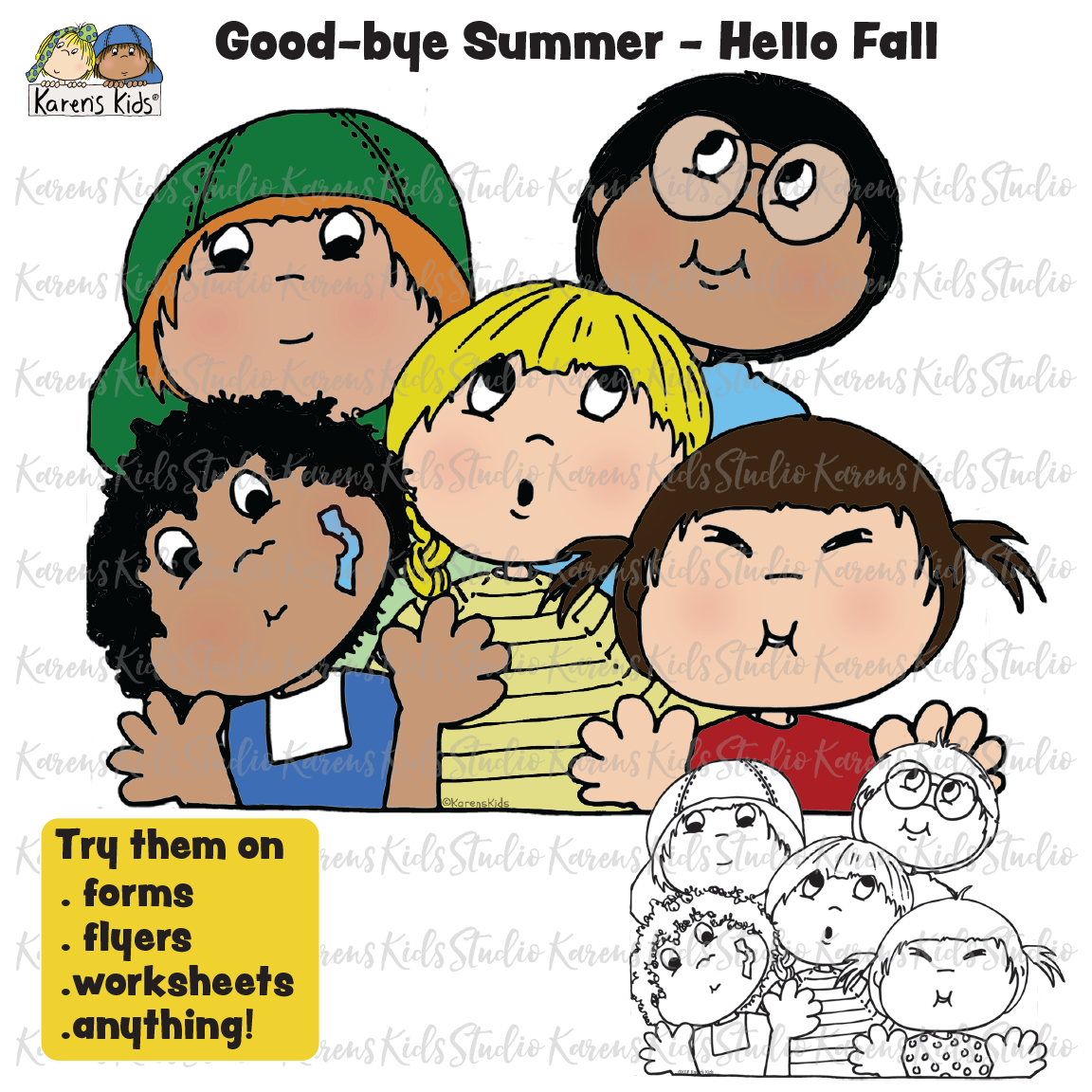 Clip Art FREEbies for September (Karen's Kids Clipart)