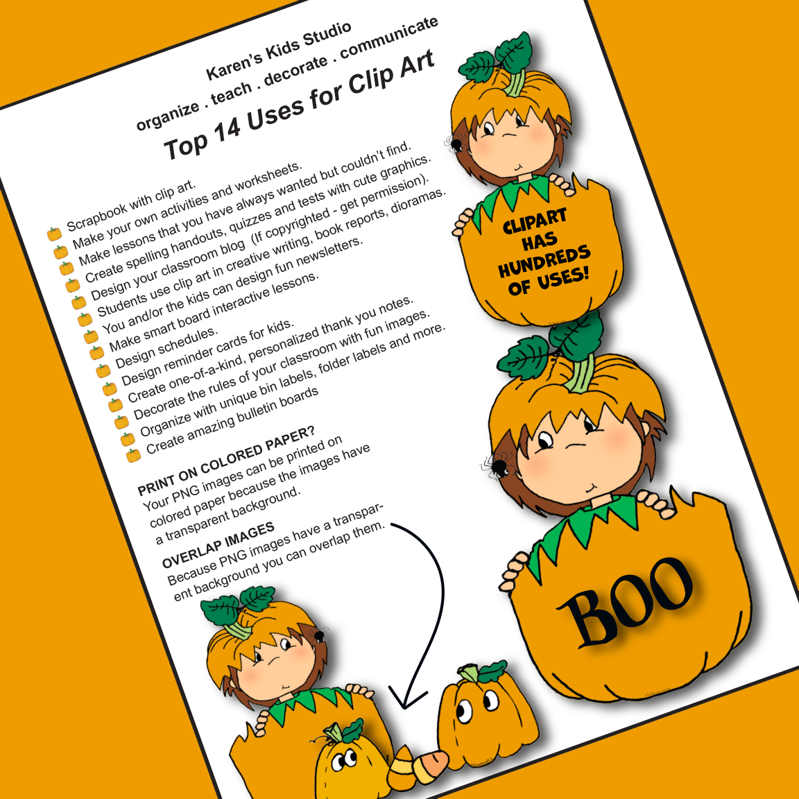 Clip Art FREEbies for October (Karen's Kids Clipart)