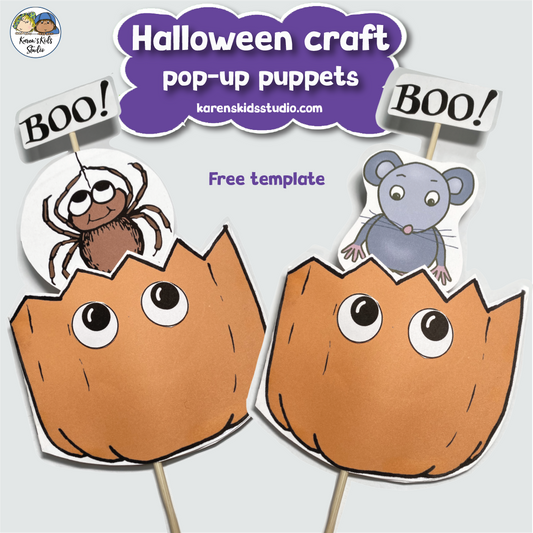 Halloween craft pop-up puppets.