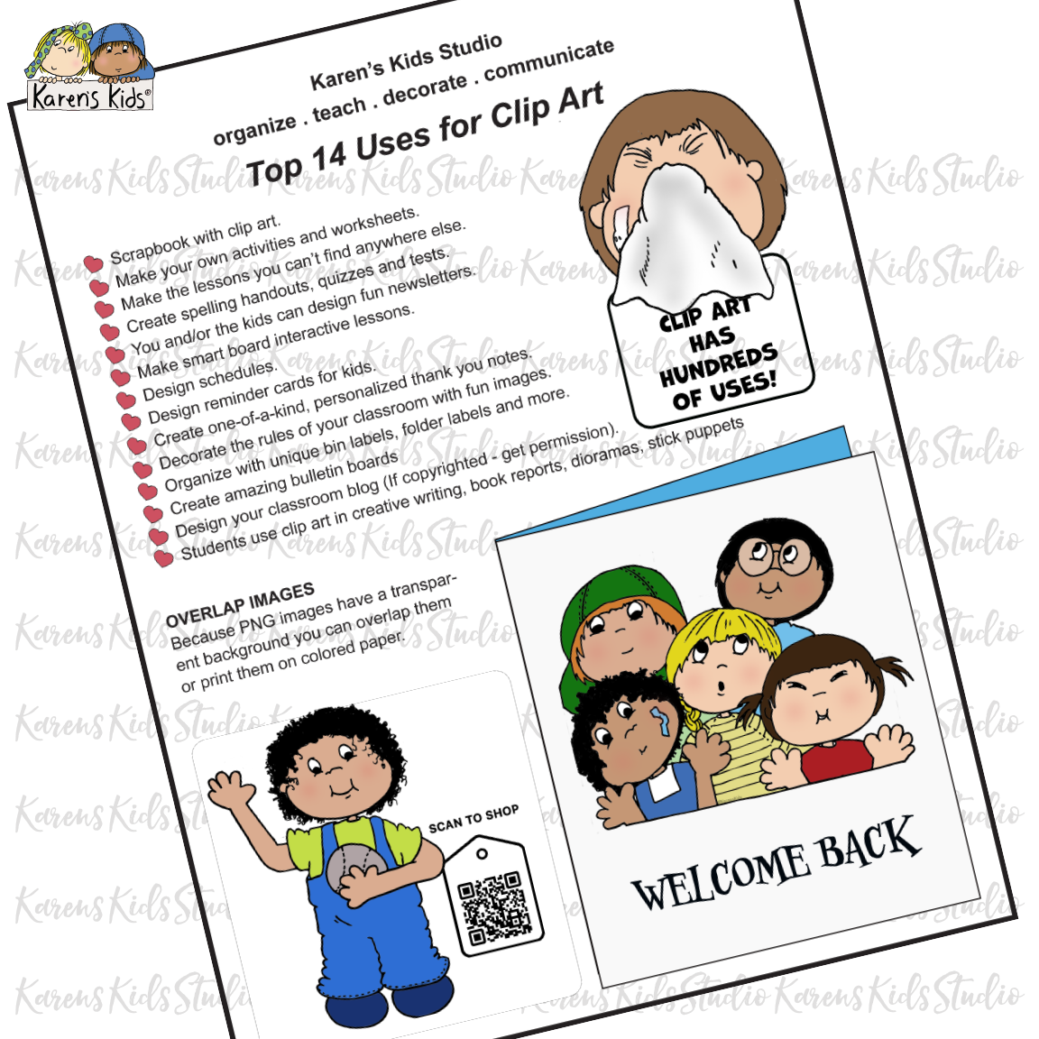 Clip Art FREEbies for September (Karen's Kids Clipart)