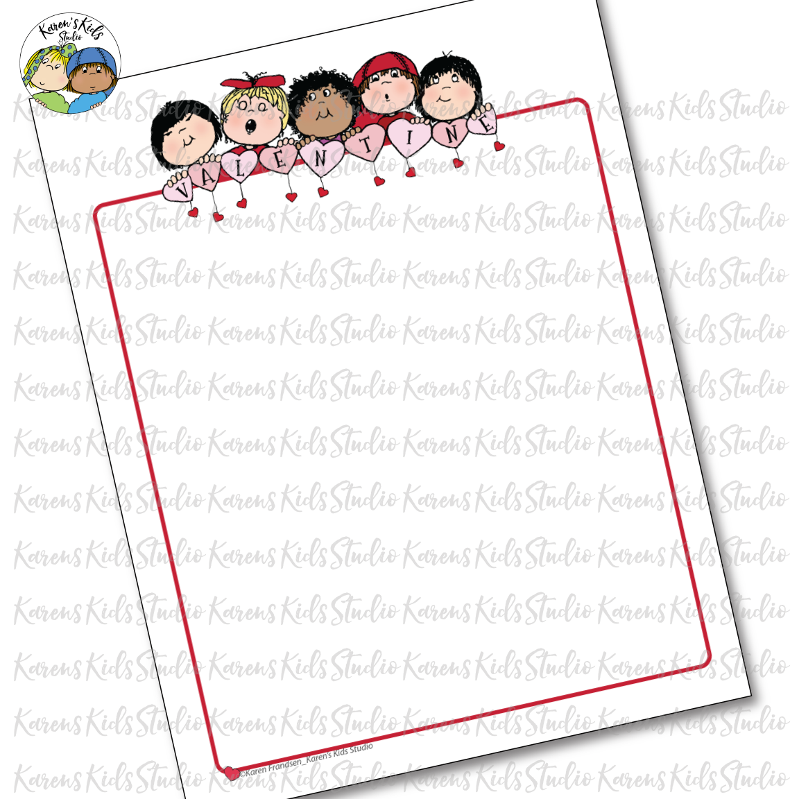 February Stationery FREEBIE (Karen's Kids Printables)