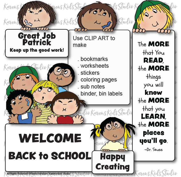 Clip Art FREEbies for September (Karen's Kids Clipart)