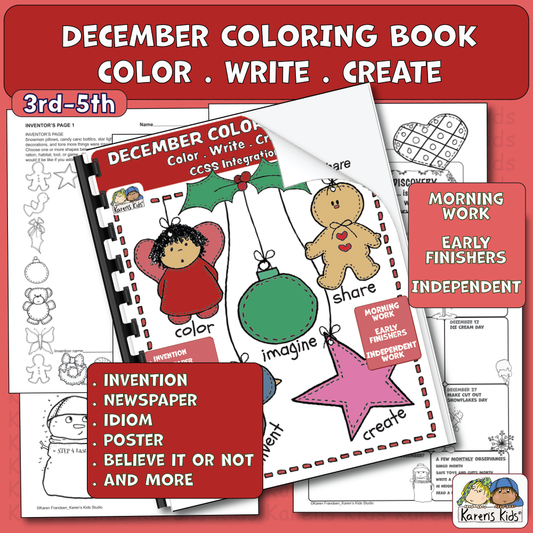 Color Activity Book for December 3rd-5th (Printable)