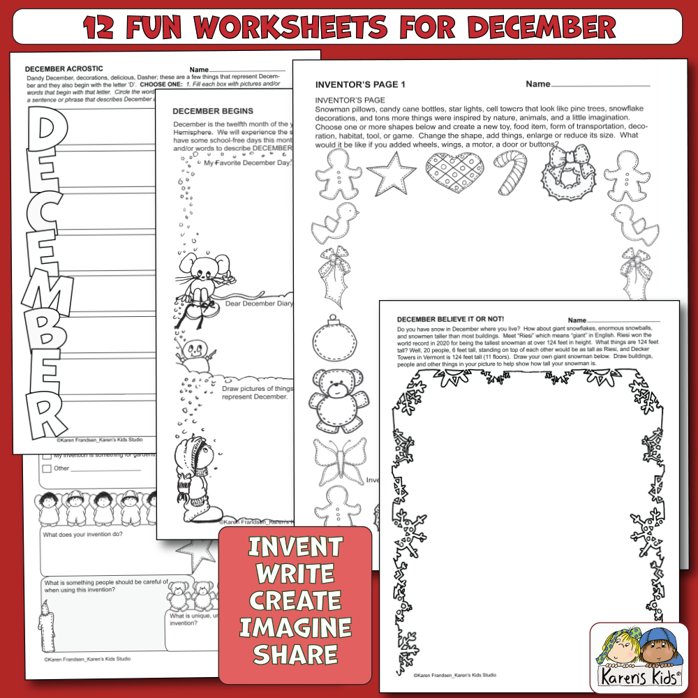 Color Activity Book for December 3rd-5th (Printable)
