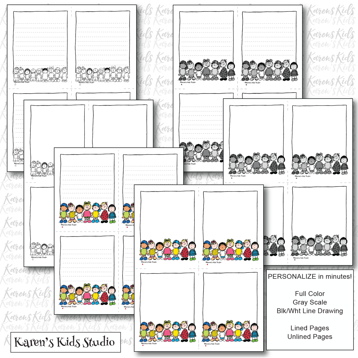 Notepads to Personalize( Little Guys Design) (Karen's Kids Editable Printables)