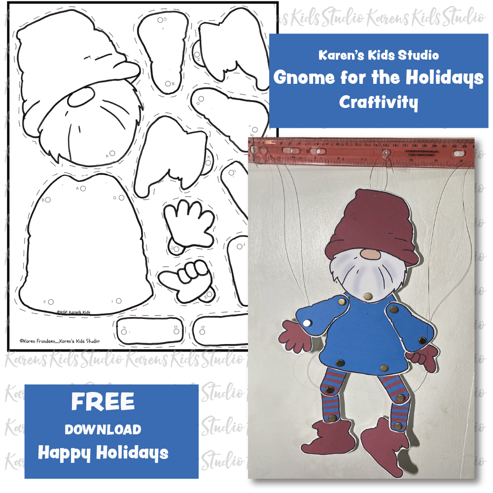 Gnome Craftivity Free Template (Karen's Kids Printables)