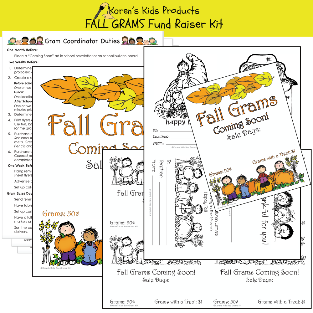 Fundraiser Kit FALL GRAMS (Karen's Kids Editable Printables)