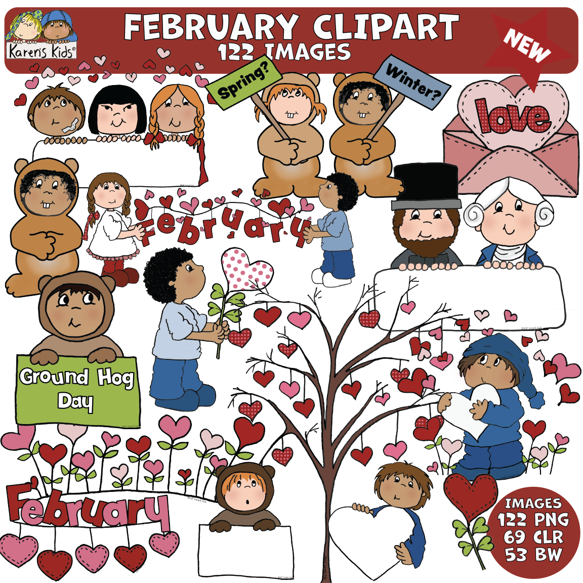 Clipart February Clipart Kids (Karen's Kids Clipart)