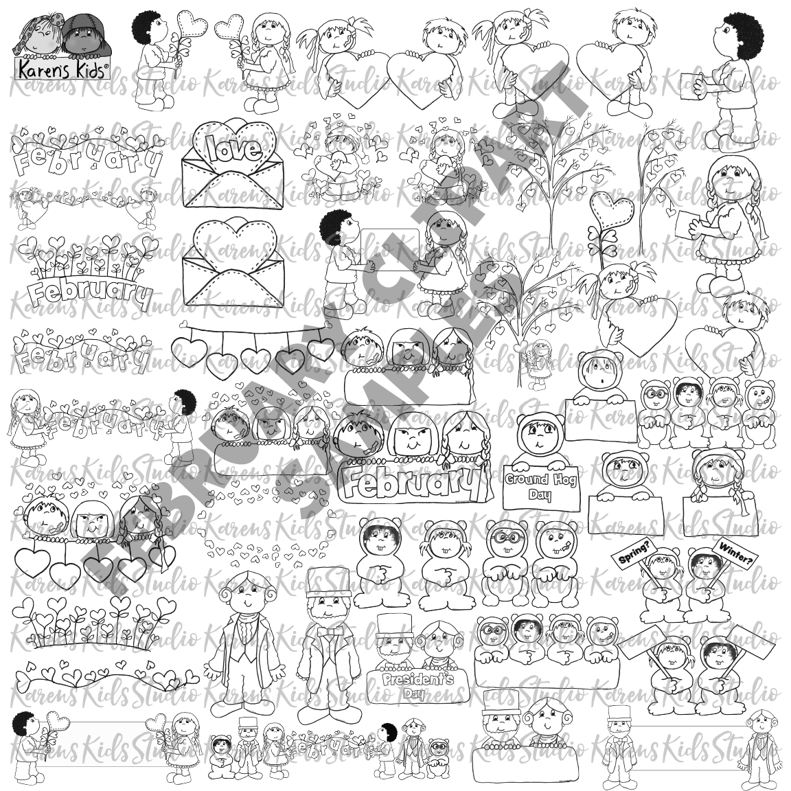 Clipart February Clipart Kids (Karen's Kids Clipart)