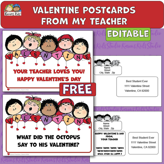 Editable Teacher Postcard Freebie