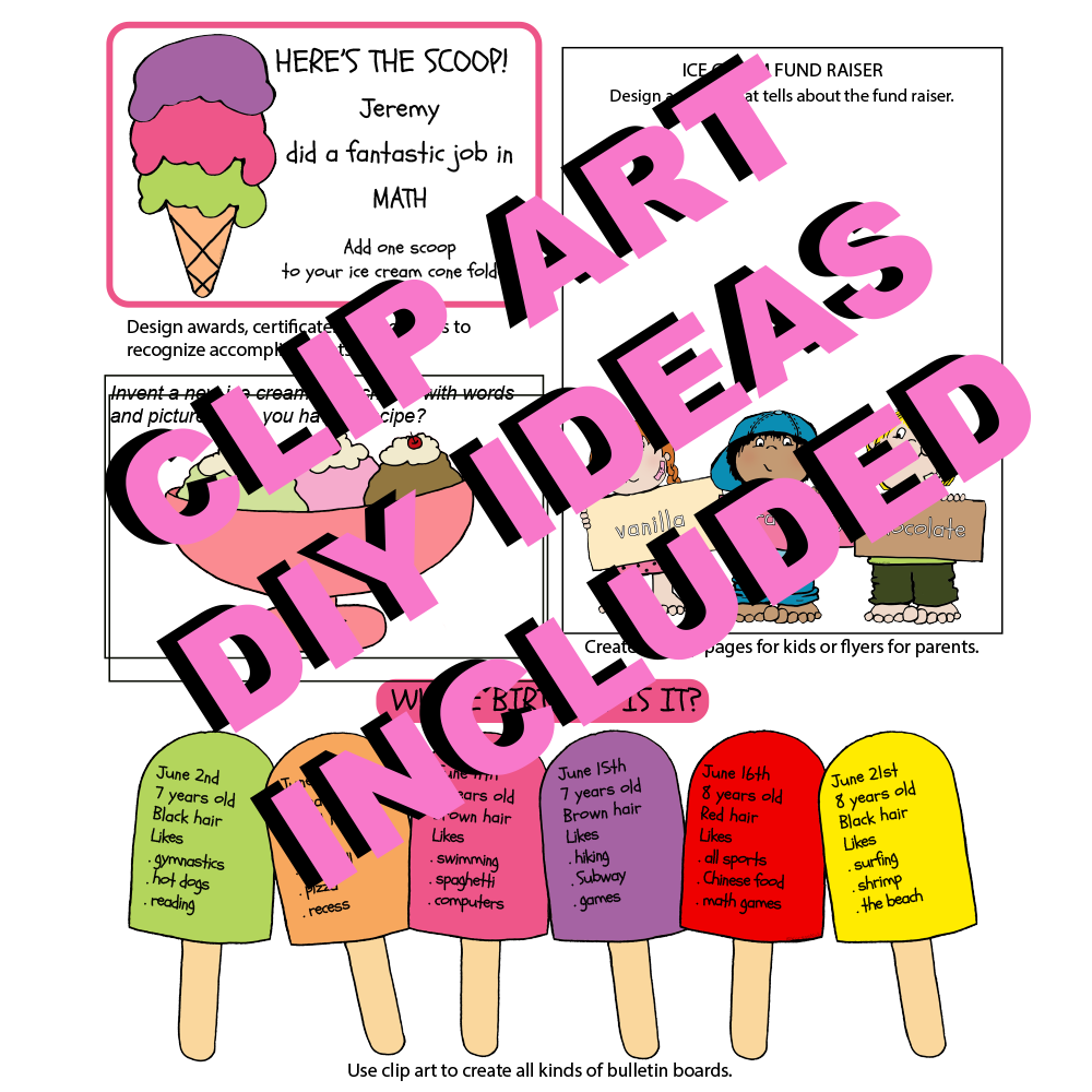 Clip Art Ice Cream and Kids
