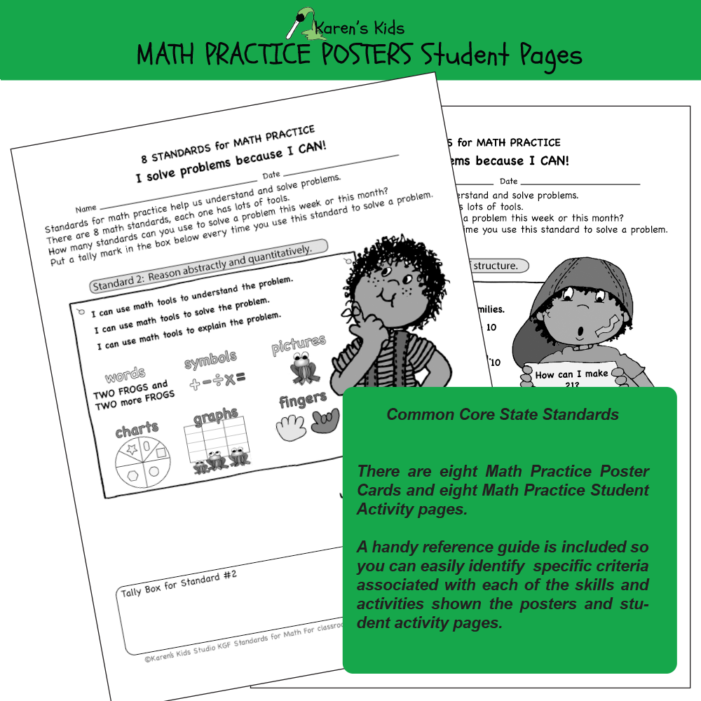 BULLETIN BOARD Math Practice Posters student worksheet samples.