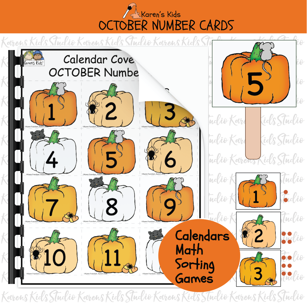 CALENDAR Number Cards Ready to Use PLUS Clipart (Karen's Kids Studio)