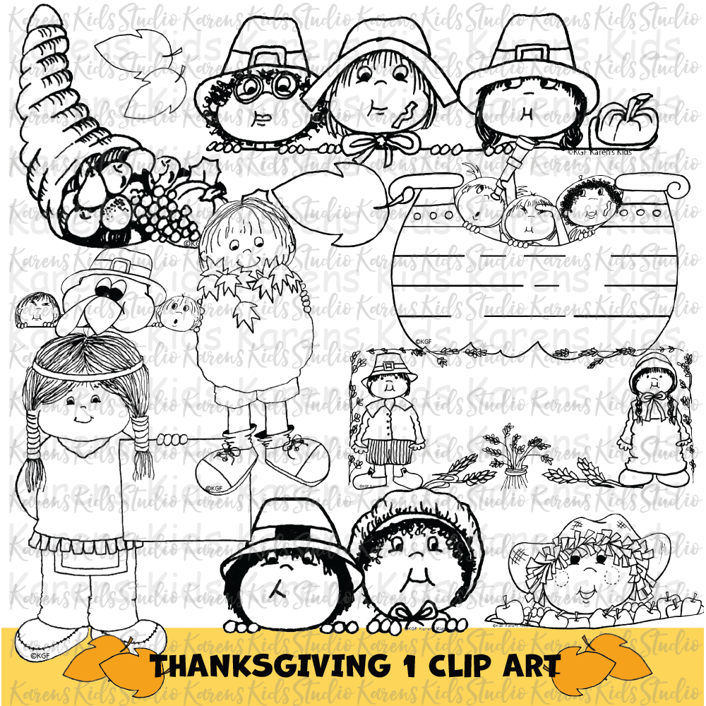 Clip Art Thanksgiving Clipart 1 (Karen's Kids Clipart)