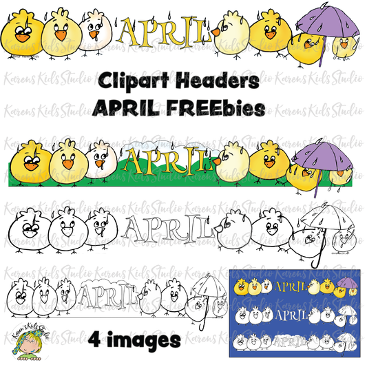Clip Art FREEbies for April (Karen's Kids Clipart)
