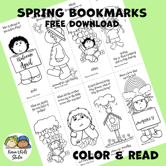 Bookmark Freebies for Spring (Karen's Kids Printables)