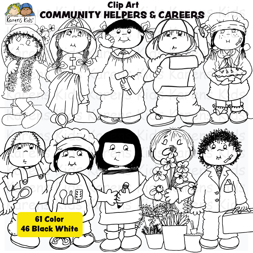 Community Helpers Clipart and Occupations (Karen's Kids Clipart)