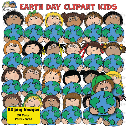 Earth Day Clipart Kids (Karen's Kids)