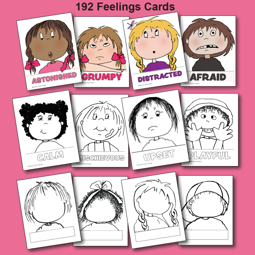 Feelings and Emotions Cards (Karen's Kids Printables)