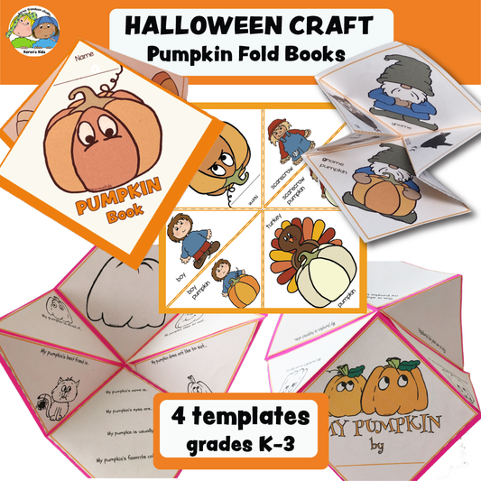 PUMPKIN FOLD BOOK Templates K-3 Free Printables (Karen's Kids)