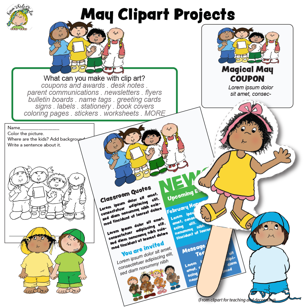 Clip Art FREEbies for May (Karen's Kids Clipart)
