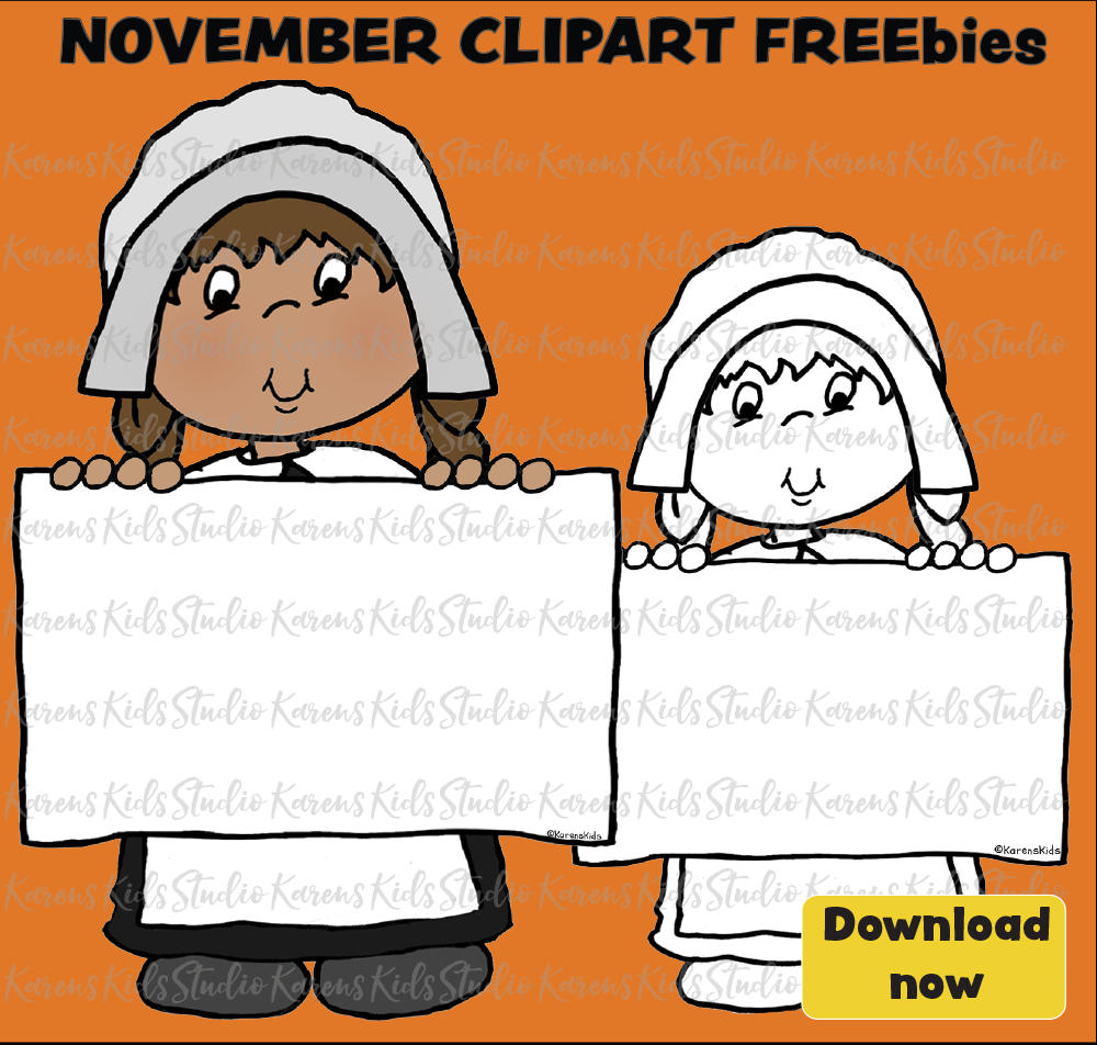 Clip Art FREEbies for November (Karen's Kids Clipart)