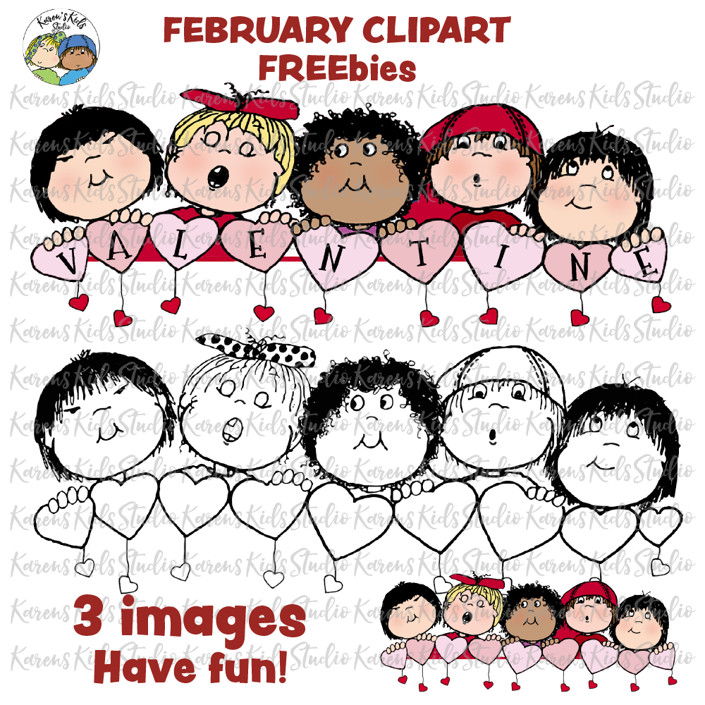 Clip Art FREEbies for February(Karen's Kids Clipart)
