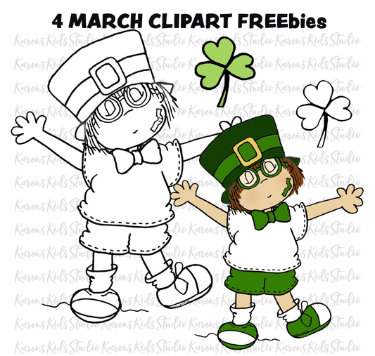 Clip Art FREEbies for March (Karen's Kids Clipart)