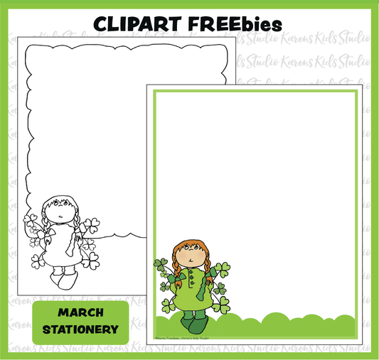 Clip Art FREEbies for March - Stationery (Karen's Kids Digital Download)