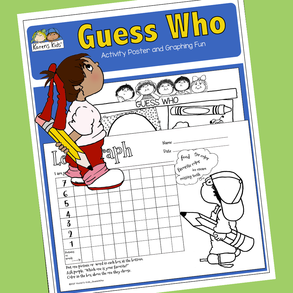 Worksheets GUESS WHO Poster and Graph (Karen's Kids Printables)