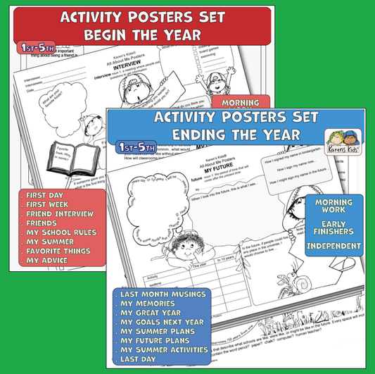 Personal activity poster bundle that makes it fun to begin the year and end the year with thoughts, predictions and advice.