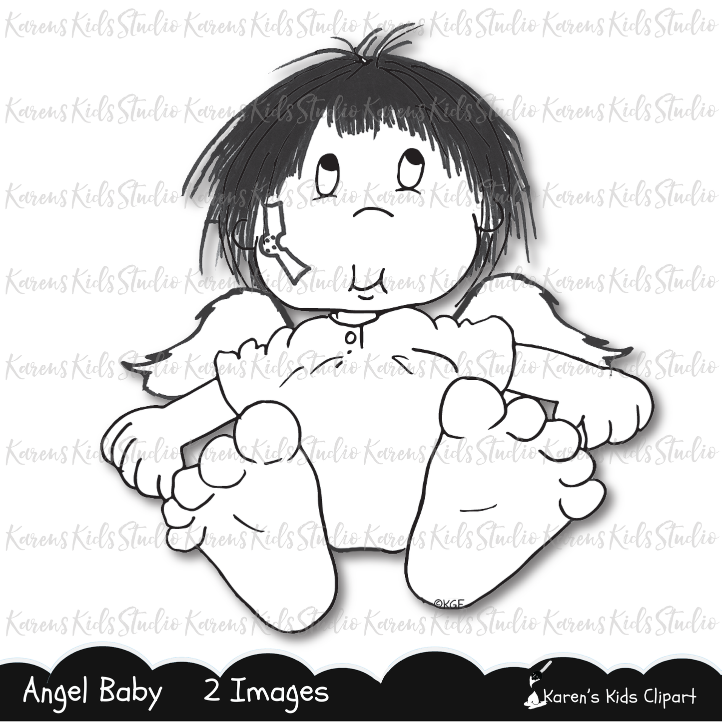 Digital Stamp Angel Baby