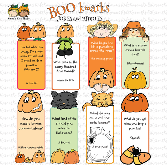Bookmark Freebies for OCTOBER BOO_kmarks (Karen's Kids Printables)