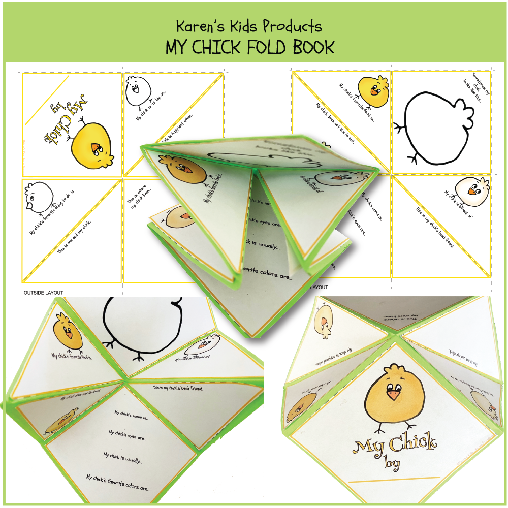 CHICK FOLD BOOK Template (Karen's Kids Printables)