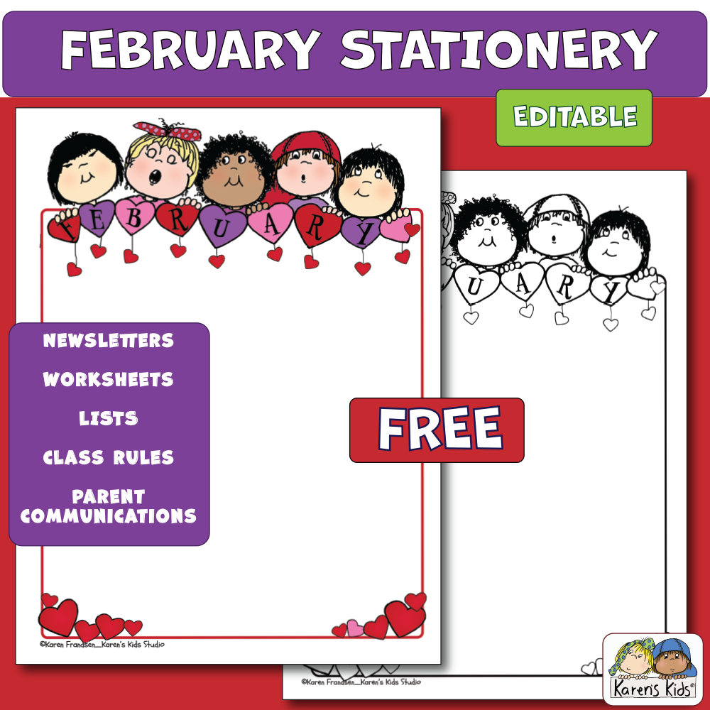 Borders Stationery Editable Stationery FREE Sample (Karen's Kids Printables)