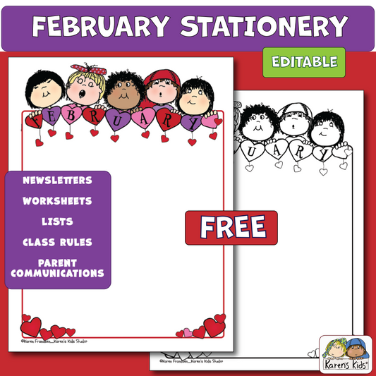 Borders Stationery Editable Stationery FREE Sample (Karen's Kids Printables)