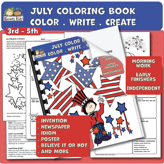 Color Activity Book for July 3rd-5th(Printable)