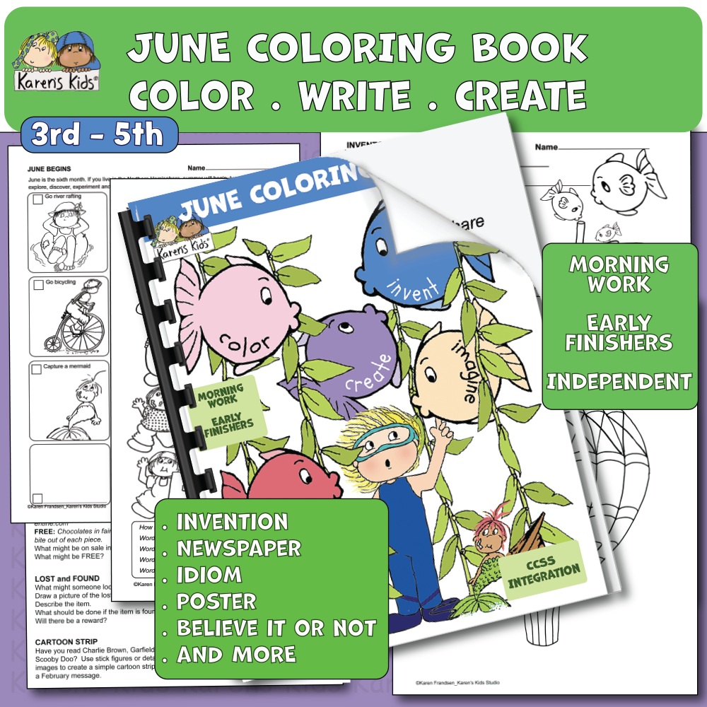 Color Activity Book for June 3rd-5th(Printable)