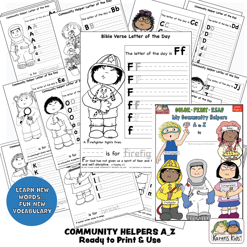 Community Helpers A_Z Print Color Read