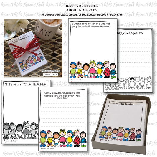 Notepads to Personalize( Little Guys Design) (Karen's Kids Editable Printables)