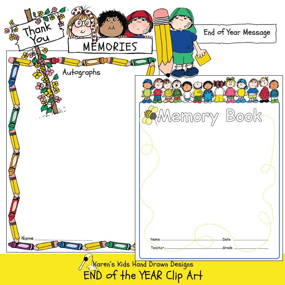Example of fun memory book, end of the year celebration classroom activity.