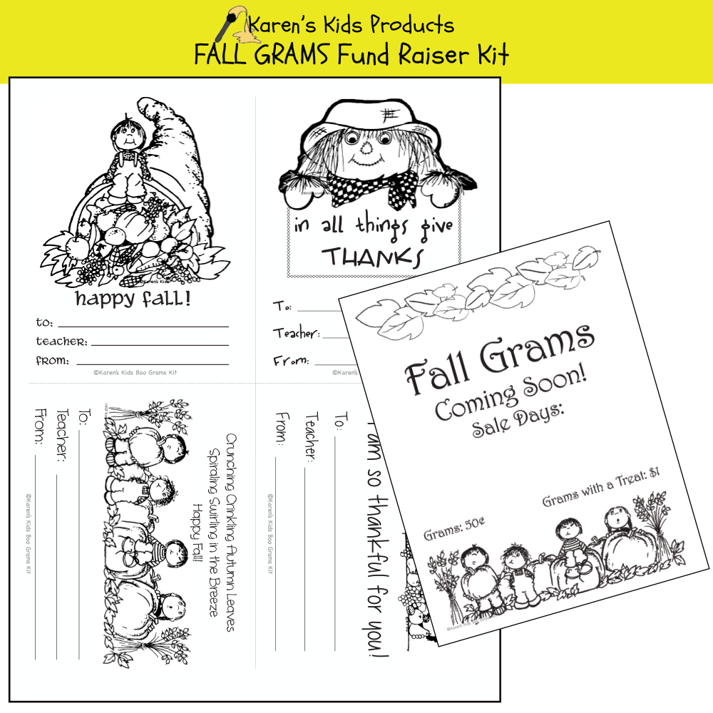 Fundraiser Kit FALL GRAMS (Karen's Kids Editable Printables)