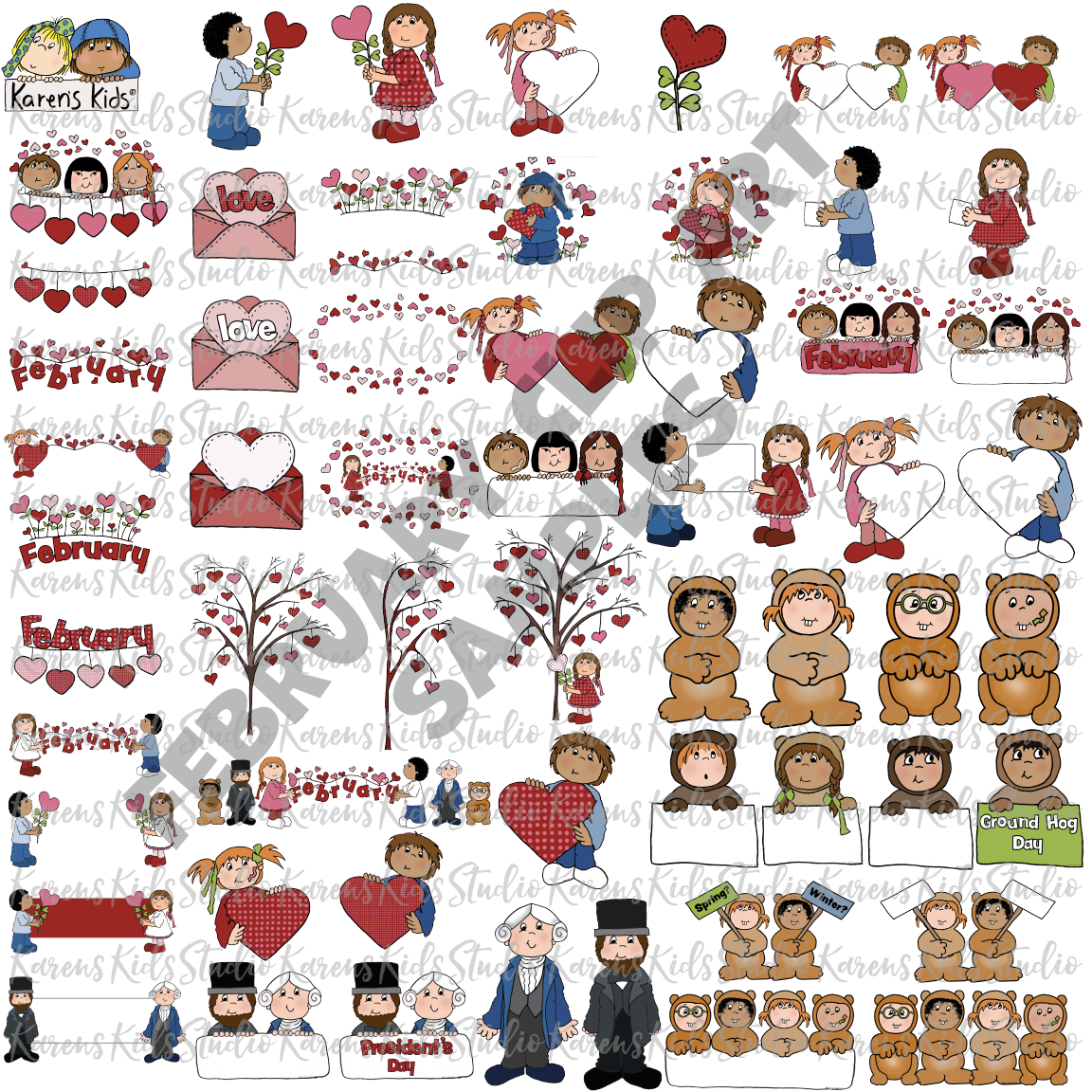 Clipart February Clipart Kids (Karen's Kids Clipart)