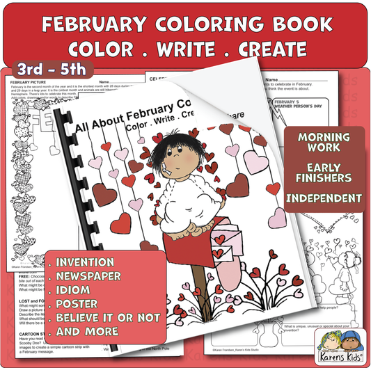 Color Activity Book for February 3rd-5th(Printable)