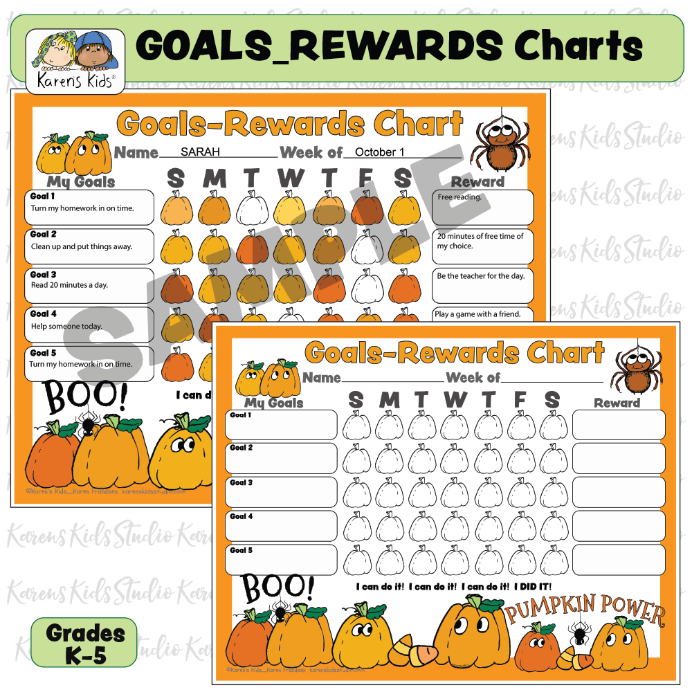 Reward Charts Pumpkins Theme (Karen's Kids Printables)