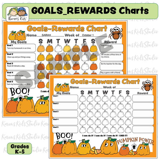 Reward Charts Pumpkins Theme (Karen's Kids Printables)