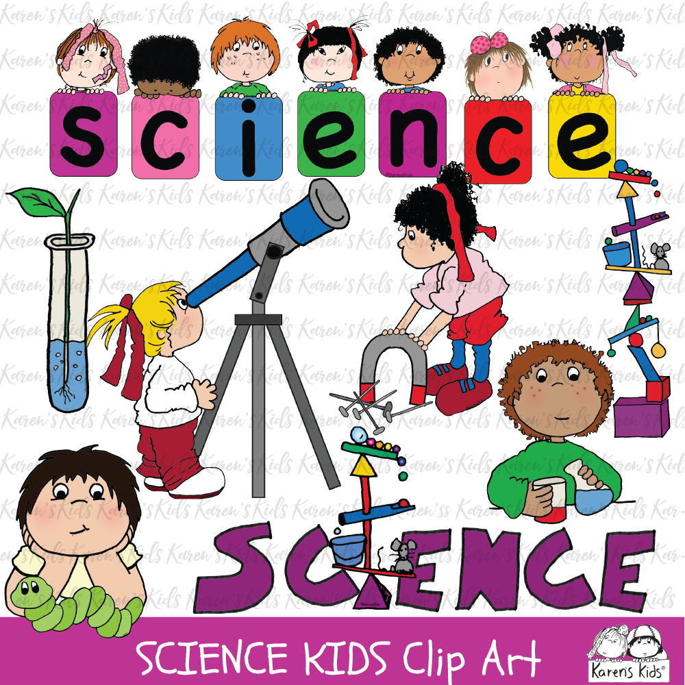 Clipart SCIENCE KIDS (Karen's Kids Clipart)